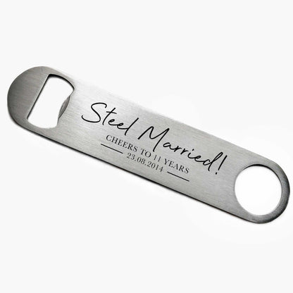 Personalised Steel Married Bottle Opener