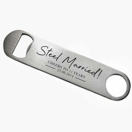 Personalised Steel Married Bottle Opener