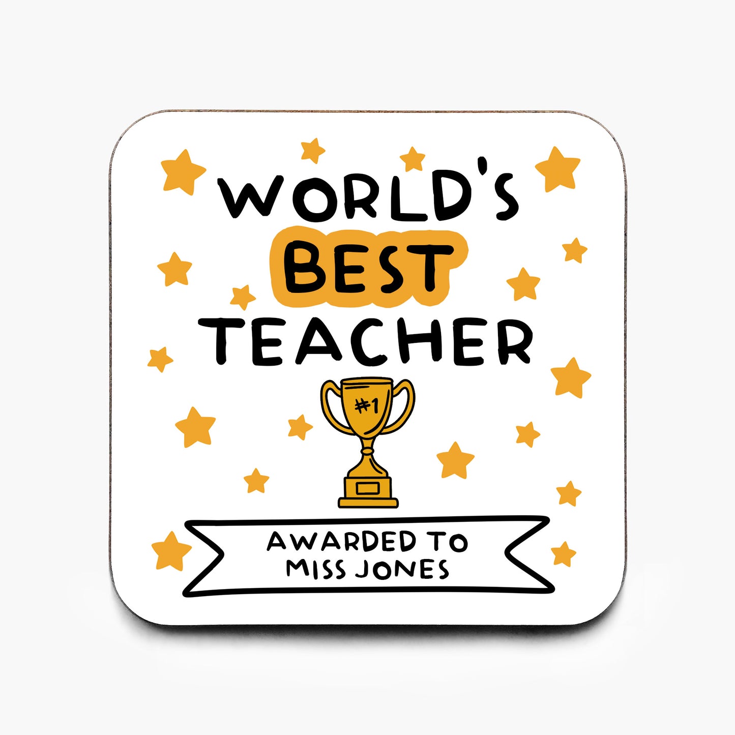 Personalised World's Best Teacher Coaster
