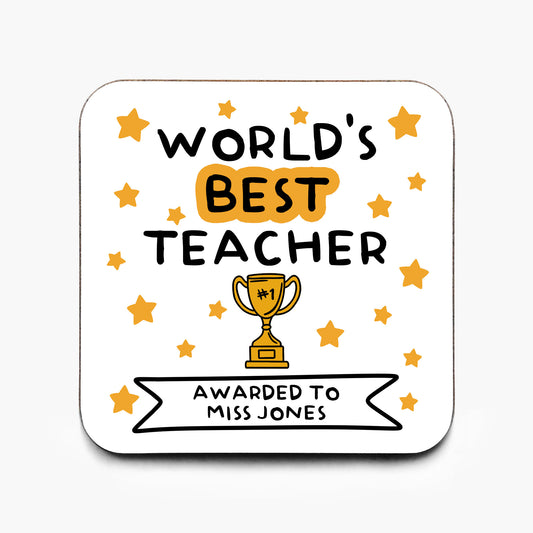 Personalised World's Best Teacher Coaster