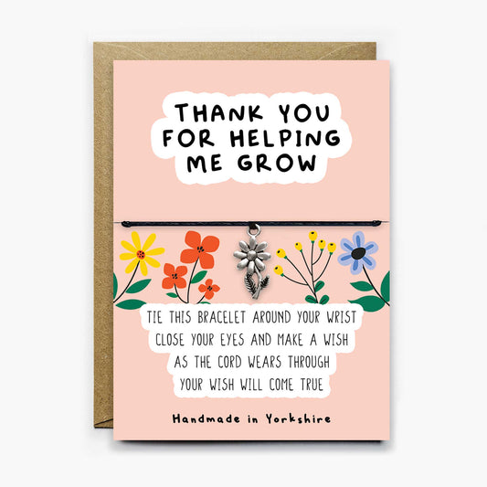 Thank You For Helping Me Grow Wish Bracelet