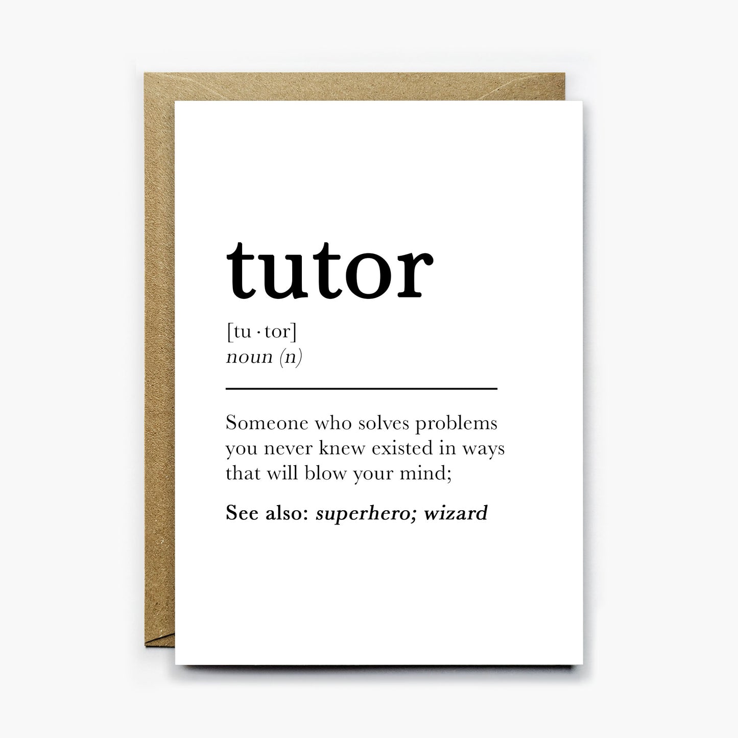 Tutor Definition Card