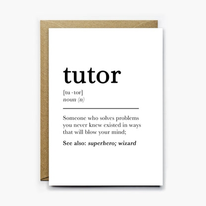 Tutor Definition Card