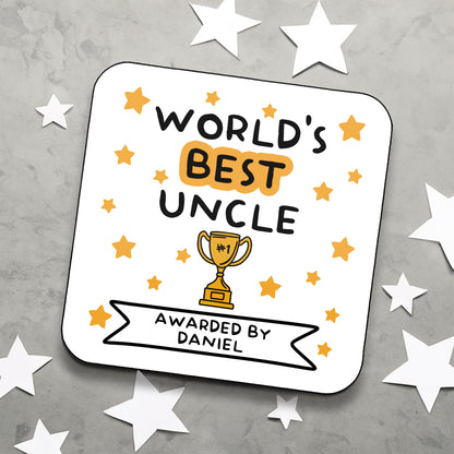 Personalised World's Best Uncle Coaster