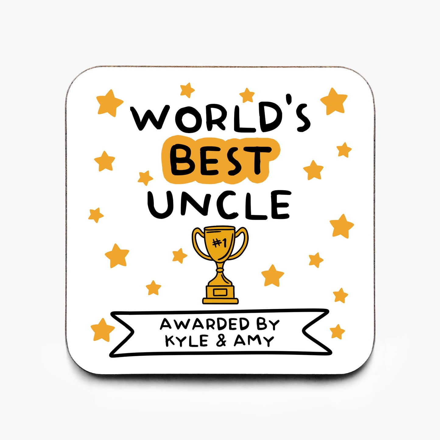 Personalised World's Best Uncle Coaster