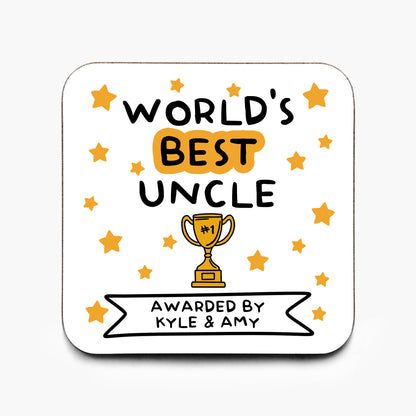 Personalised World's Best Uncle Coaster