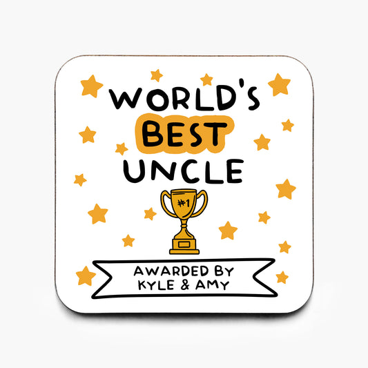 Personalised World's Best Uncle Coaster