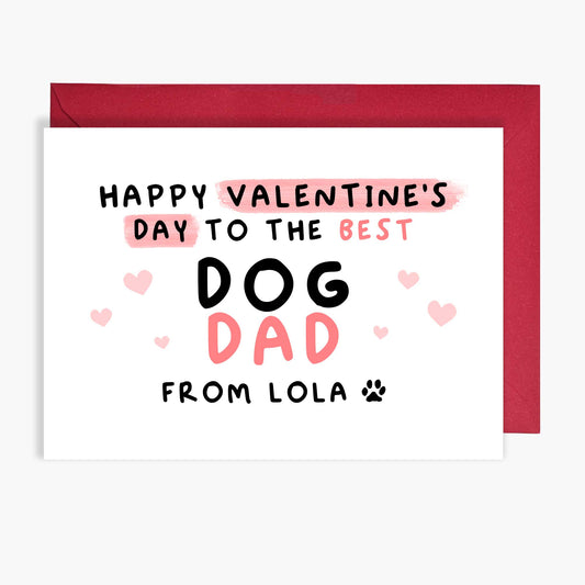 Personalised Dog Dad Valentine's Day Card