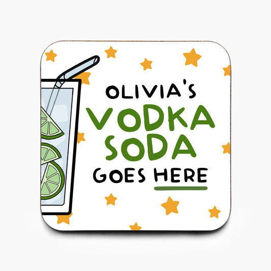 Personalised Vodka Soda Coaster