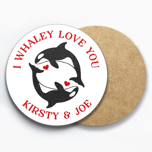 Personalised Whaley Love You Coaster