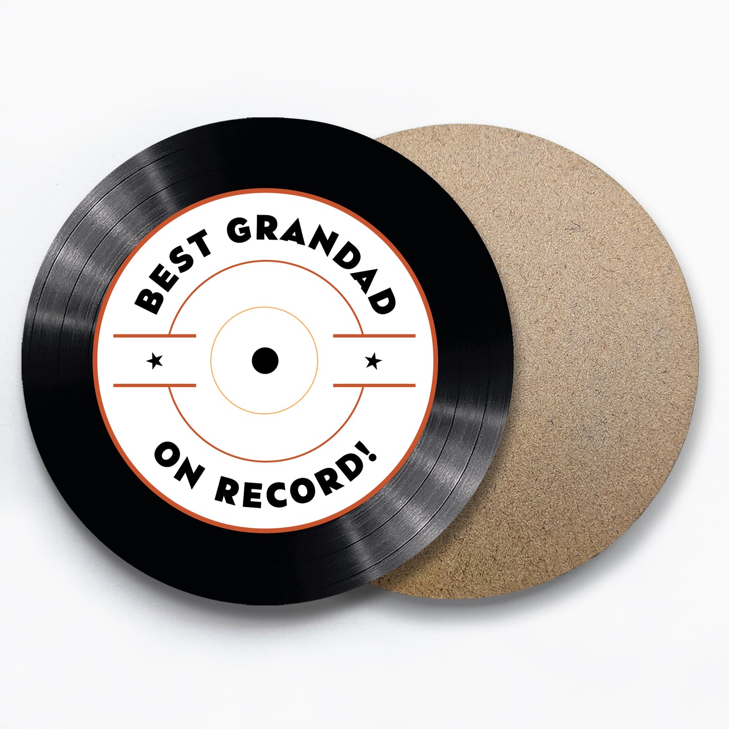 Personalised Best Grandad On Record Coaster