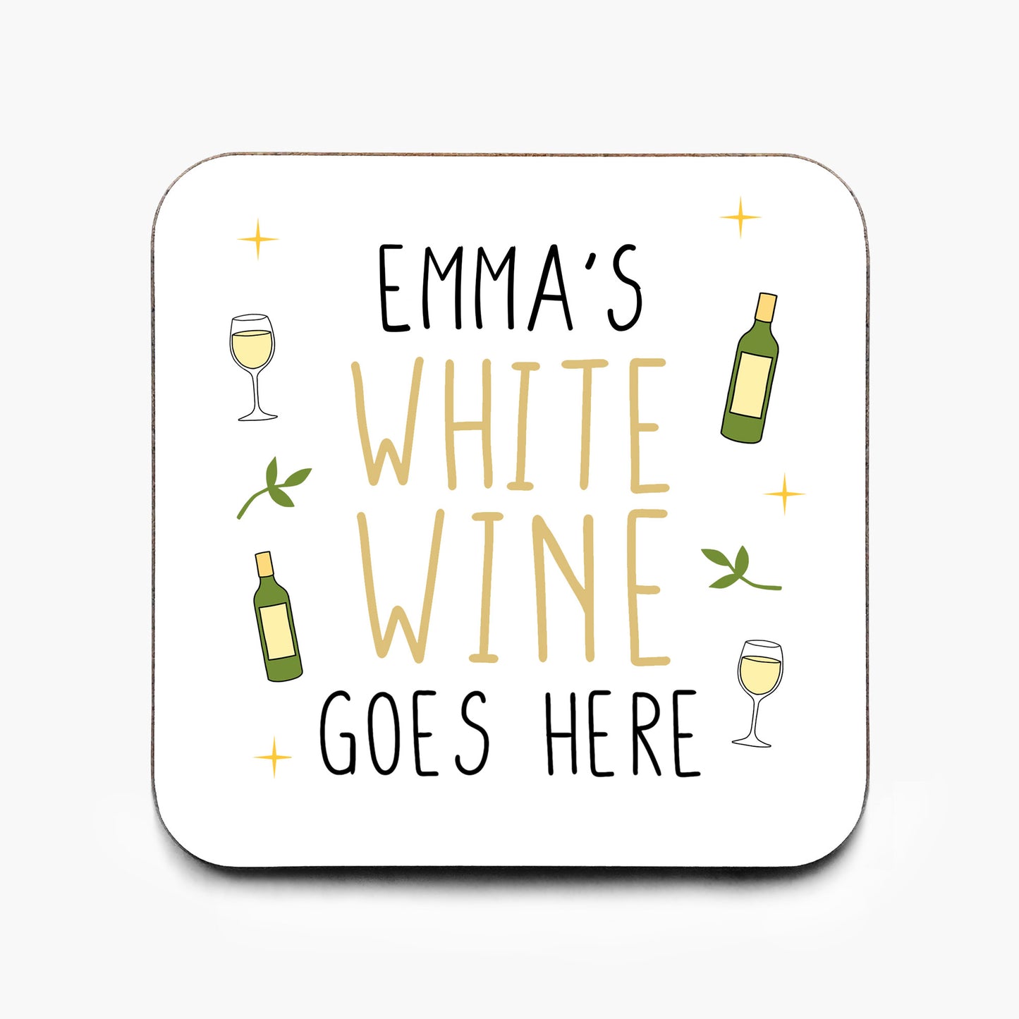 Personalised White Wine Coaster