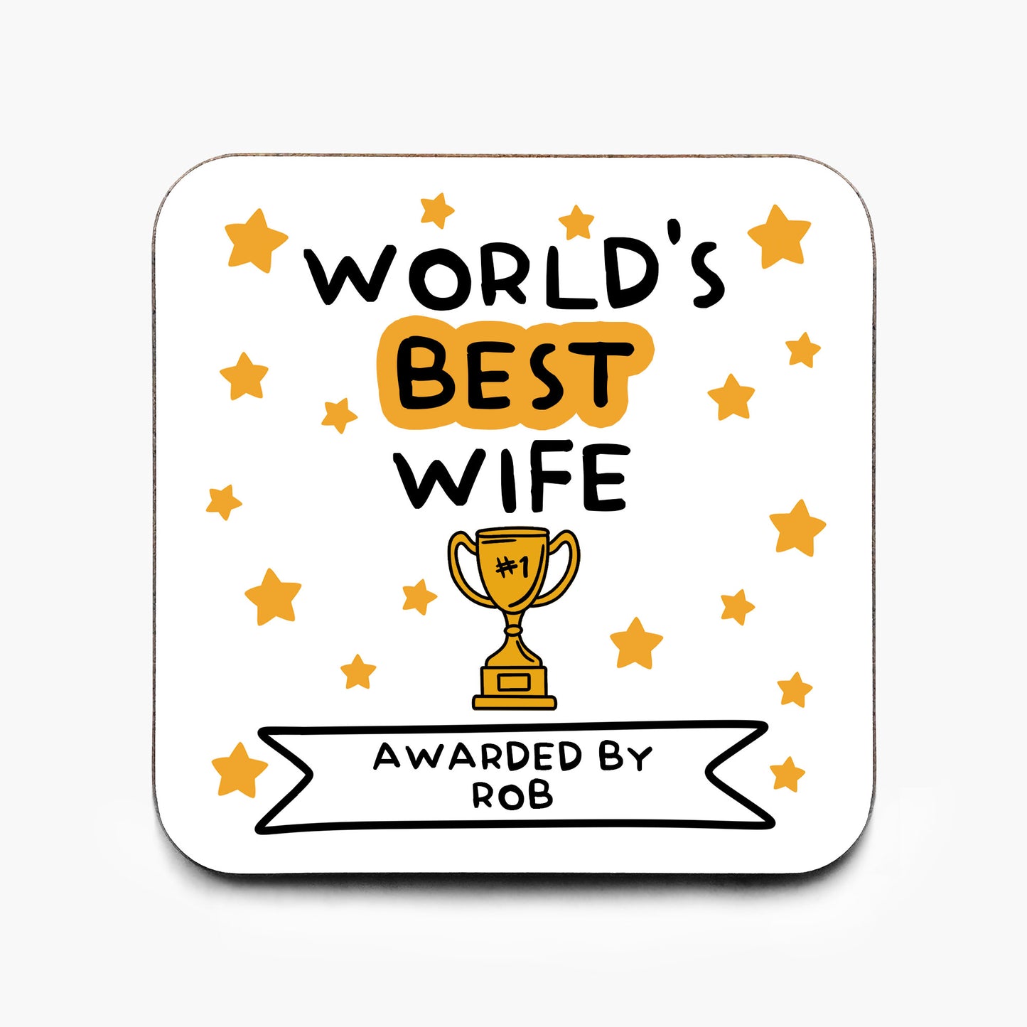Personalised World's Best Wife Coaster