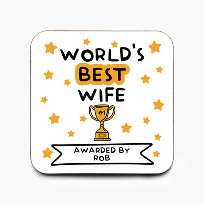 Personalised World's Best Wife Coaster
