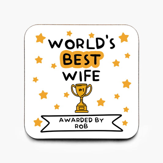 Personalised World's Best Wife Coaster