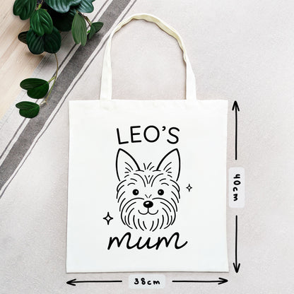 Personalised Yorkie Mum Tote Bag