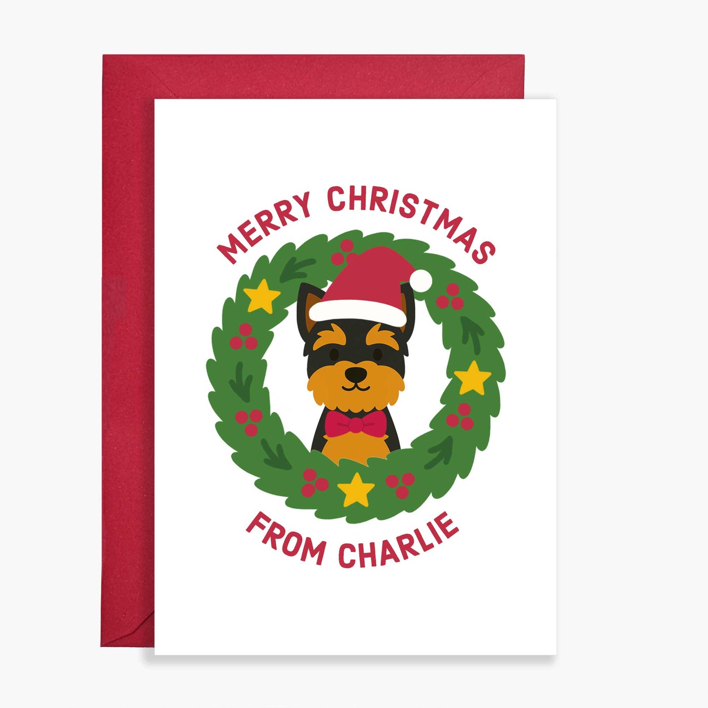 Personalised Yorkie Christmas Card