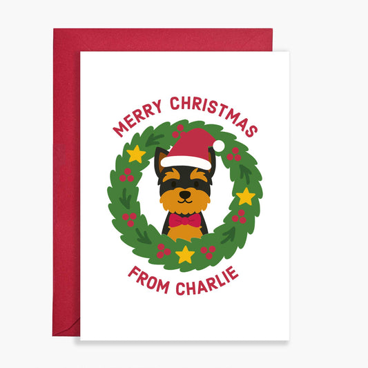 Personalised Yorkie Christmas Card
